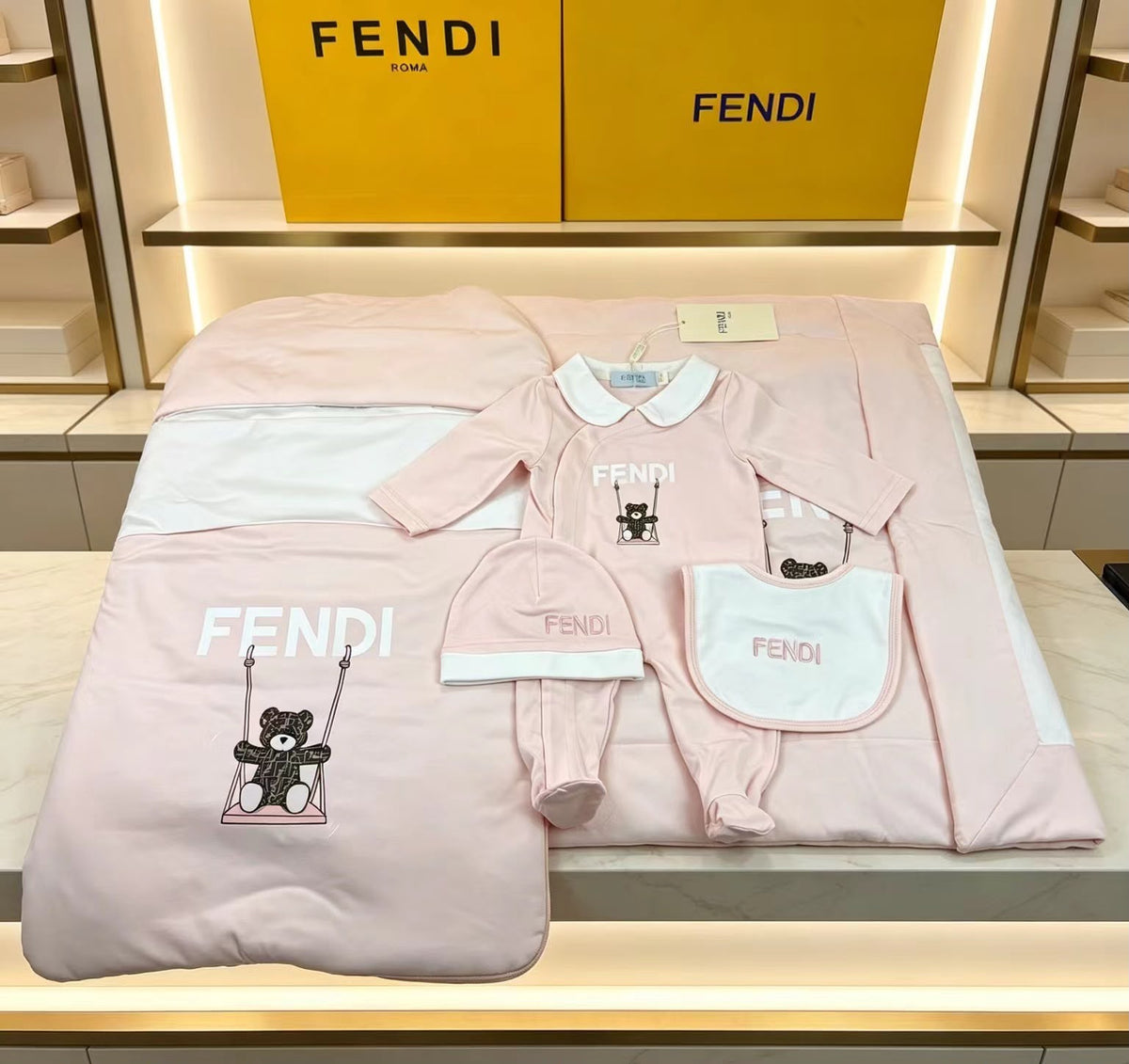 FENDI Swing Bear Newborn Gift Set