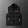 Prada Red Logo Stand Collar Puffer Vest