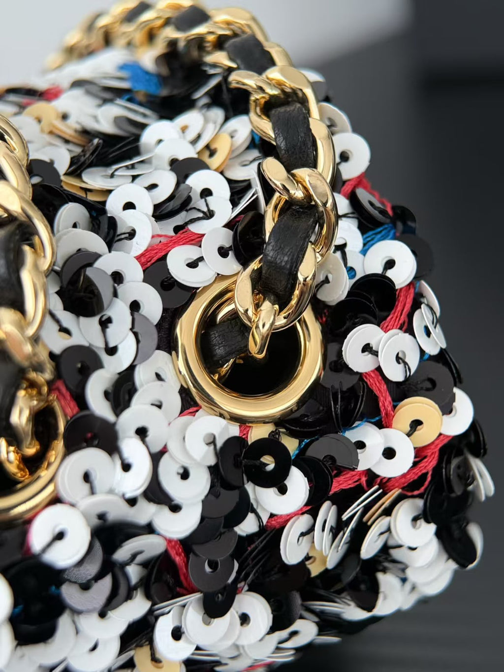 CHANEL Multicolor Sequin Chain Flap Bag