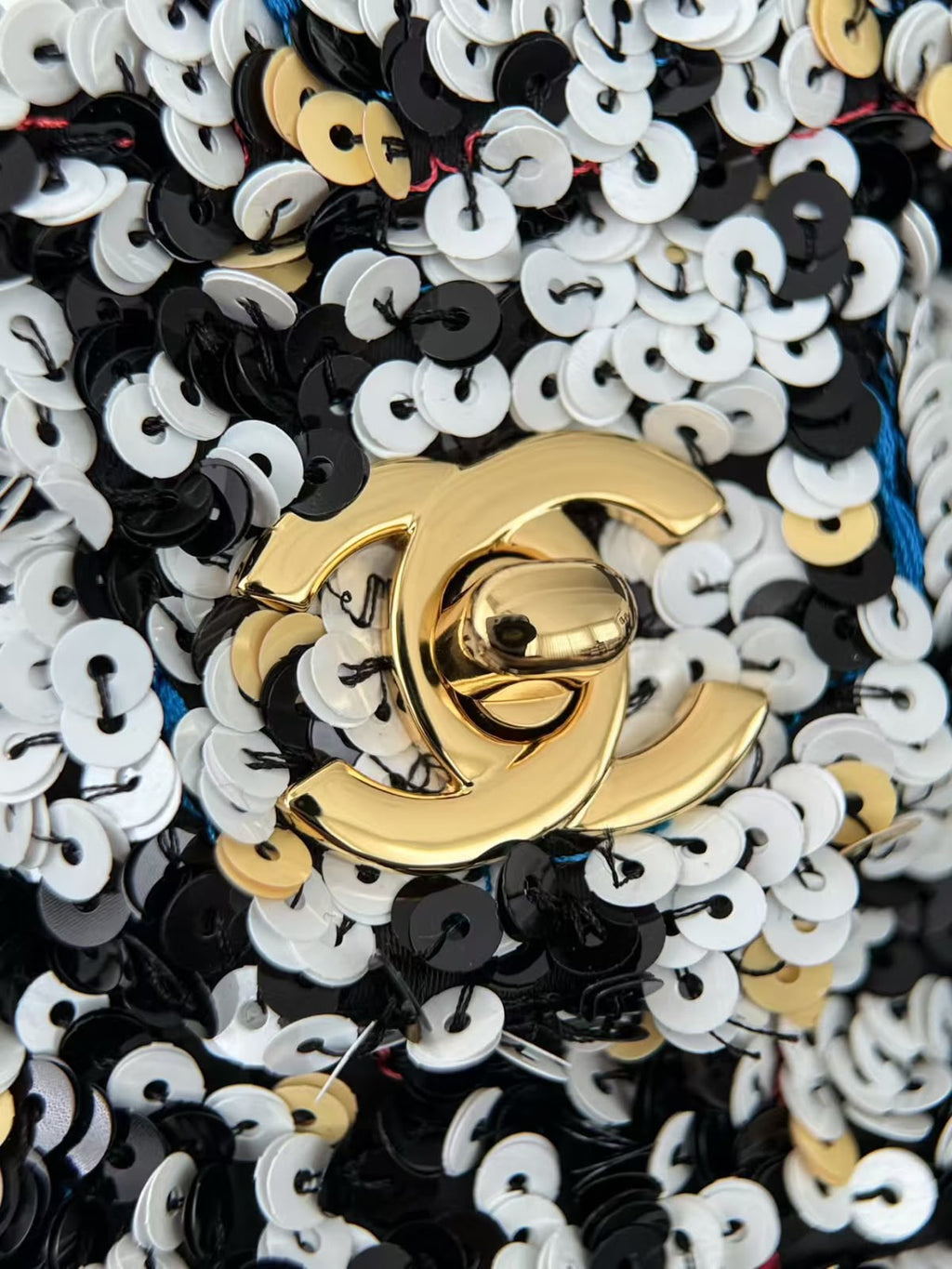 CHANEL Multicolor Sequin Chain Flap Bag