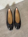 CHANEL Cap-Toe Bow Ballet Flats