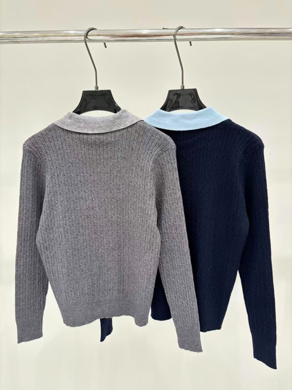 DIOR Layered-Collar Knit Sweater