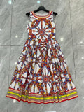 DOLCE & GABBANA Printed Sleeveless Midi Dress