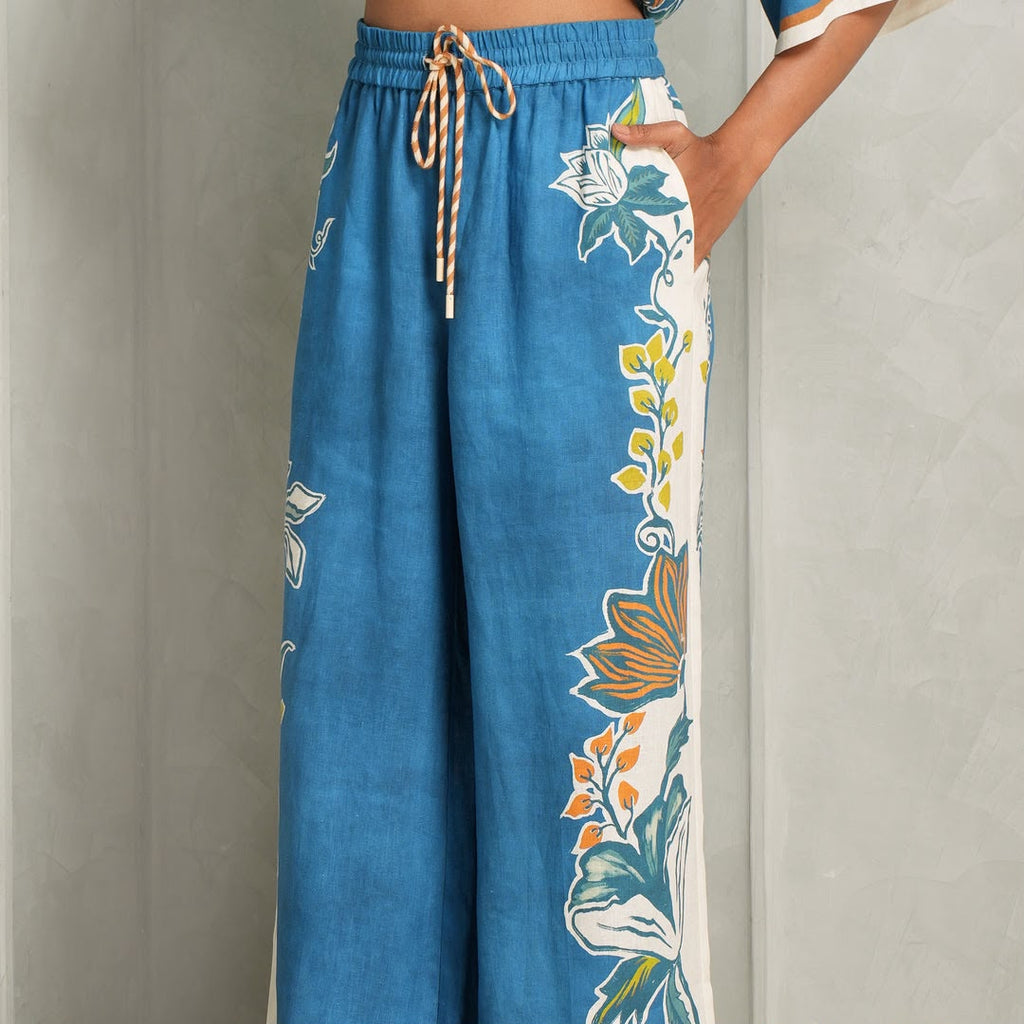 ALEMAIS Marine-Print Shirt and Trousers Set