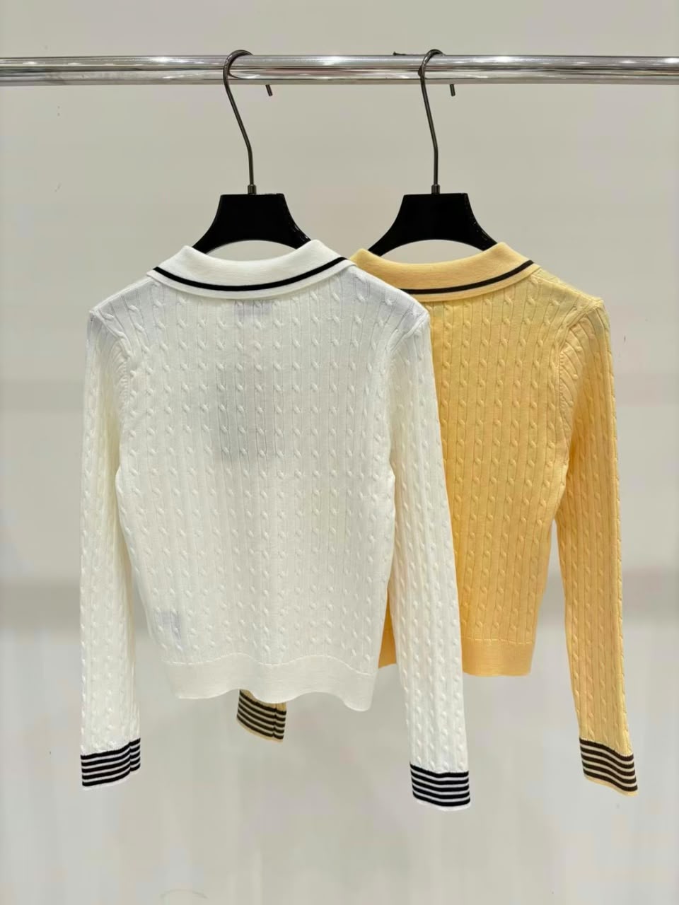 MIU MIU Textured Polo Sweater