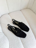 CHANEL Square-Toe Slingback Loafer Flats