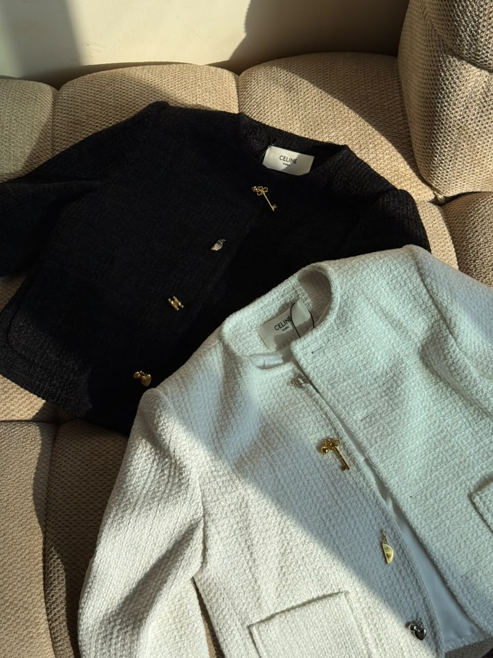 CELINE Charm-Button Cropped Jacket