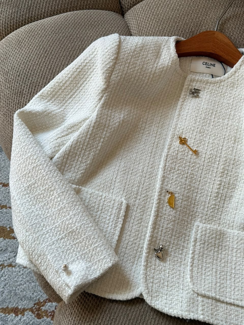 CELINE Charm-Button Cropped Jacket