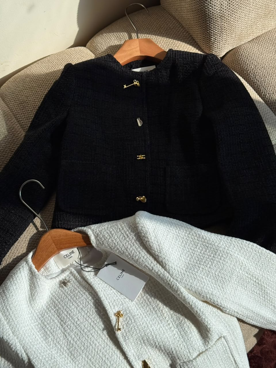 CELINE Charm-Button Cropped Jacket