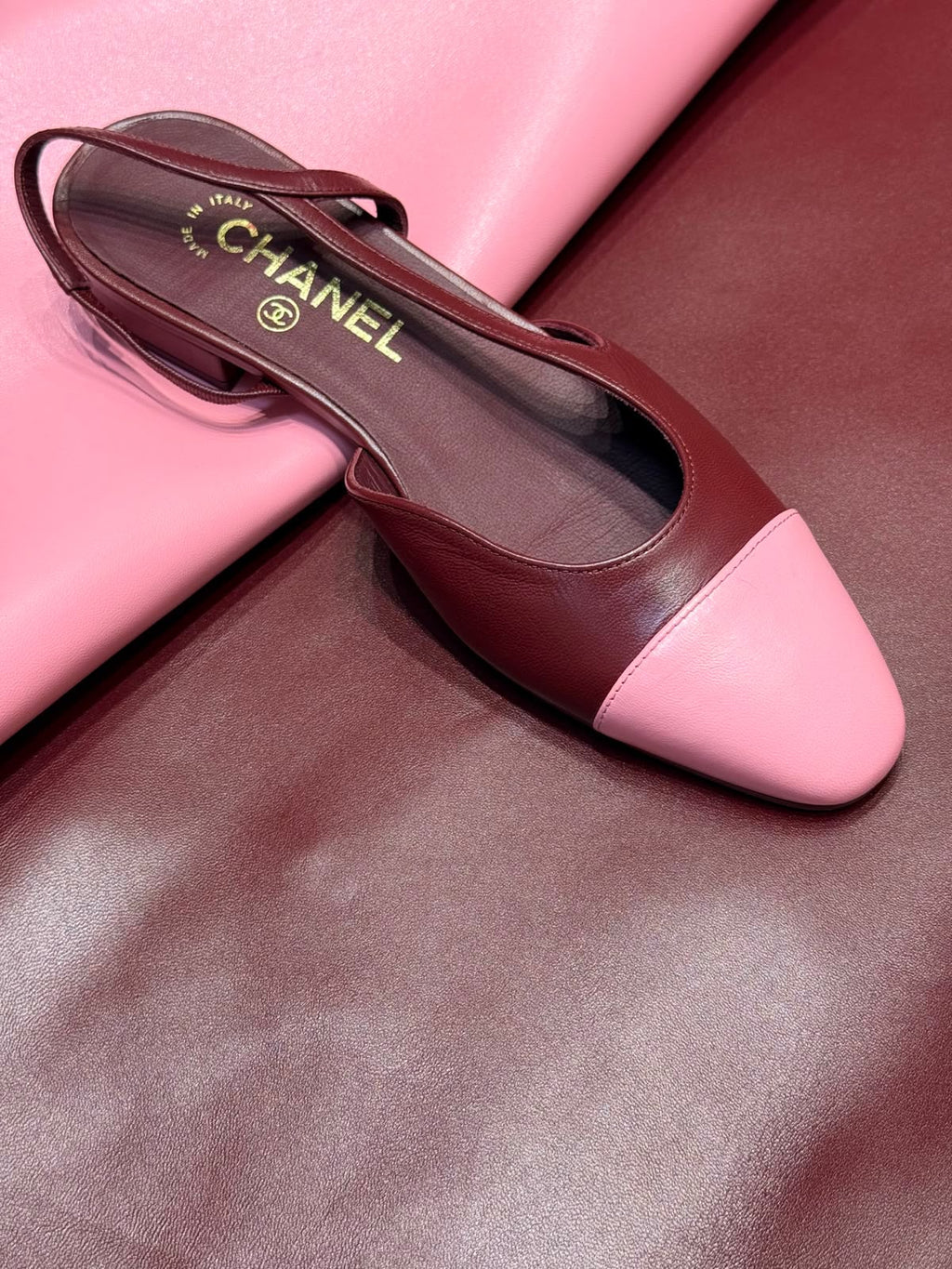CHANEL Two-Tone Slingback Flats