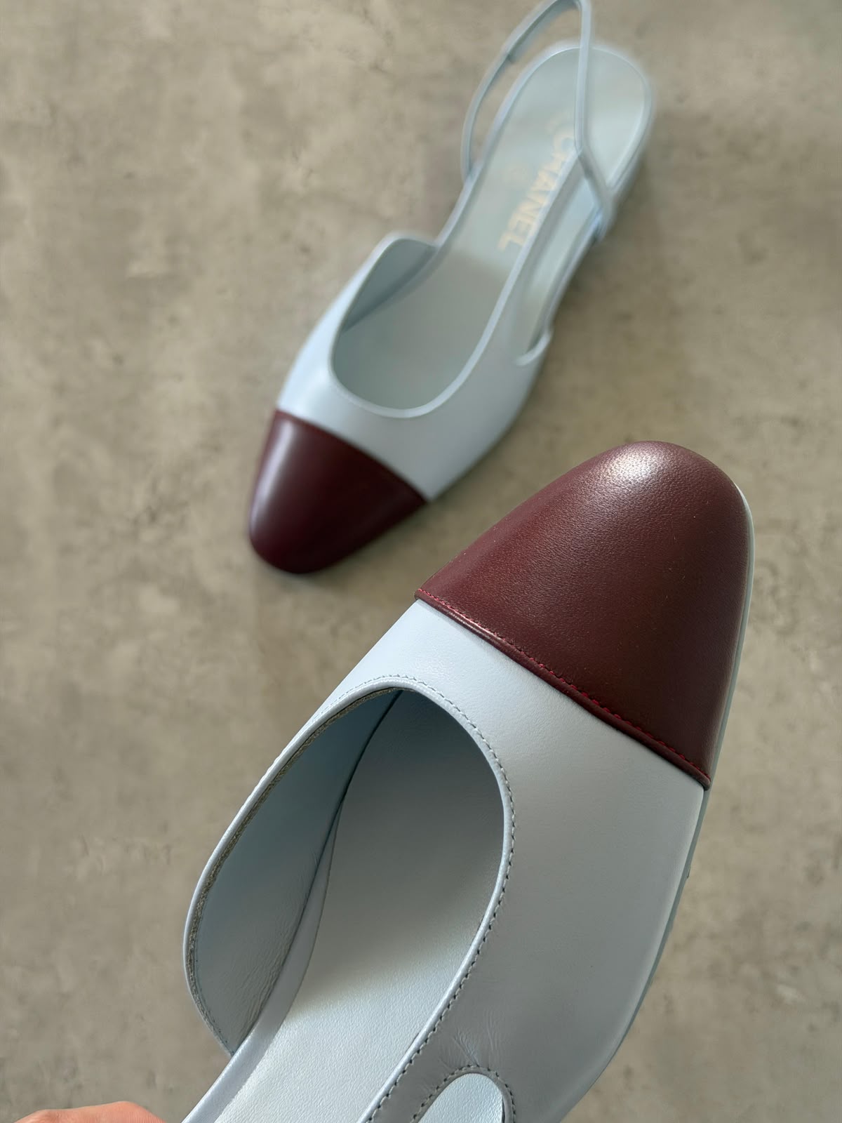 CHANEL Two-Tone Slingback Flats