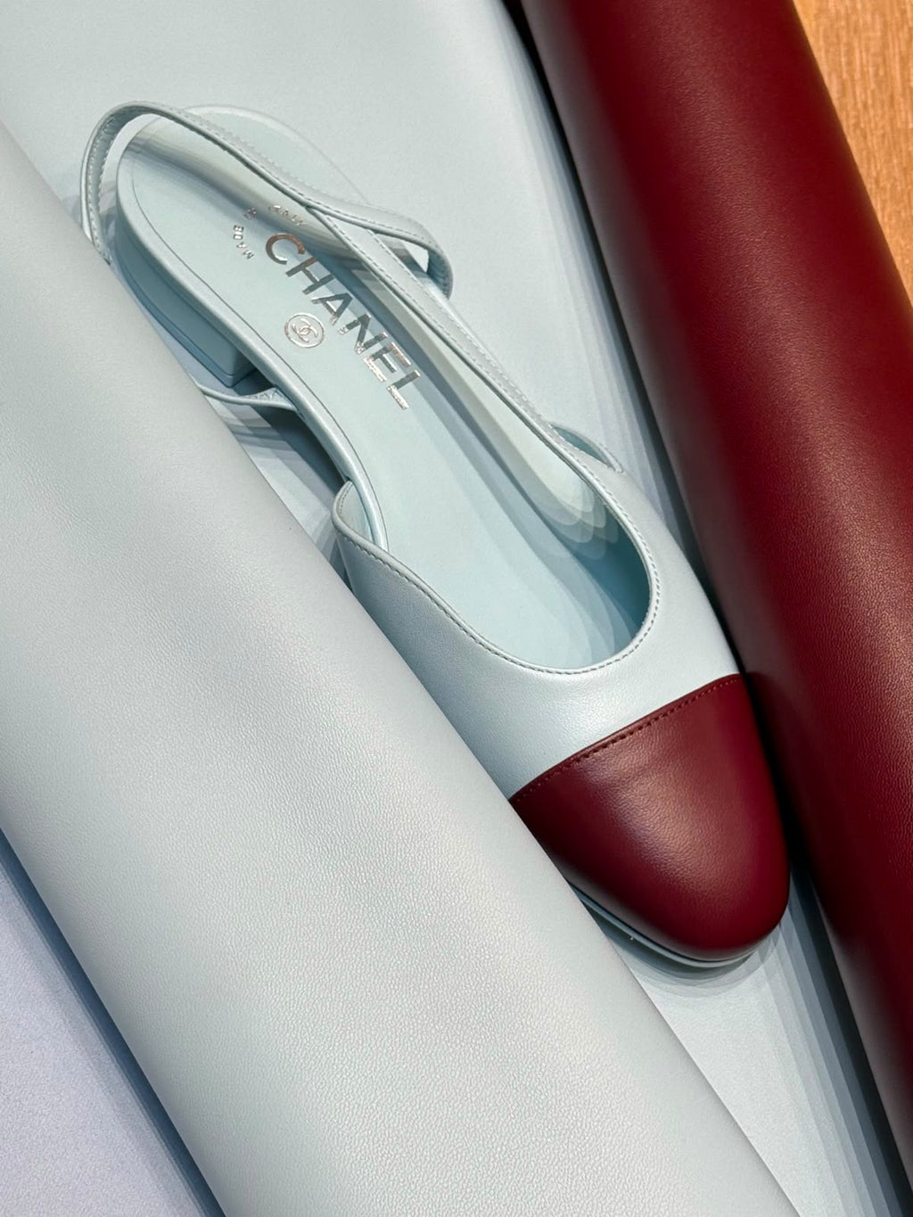 CHANEL Two-Tone Slingback Flats