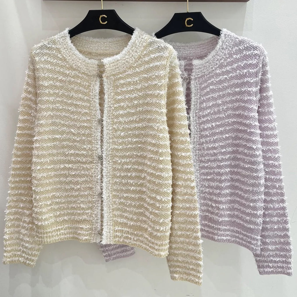 CHANEL Textured Fringe-Trim Cardigan