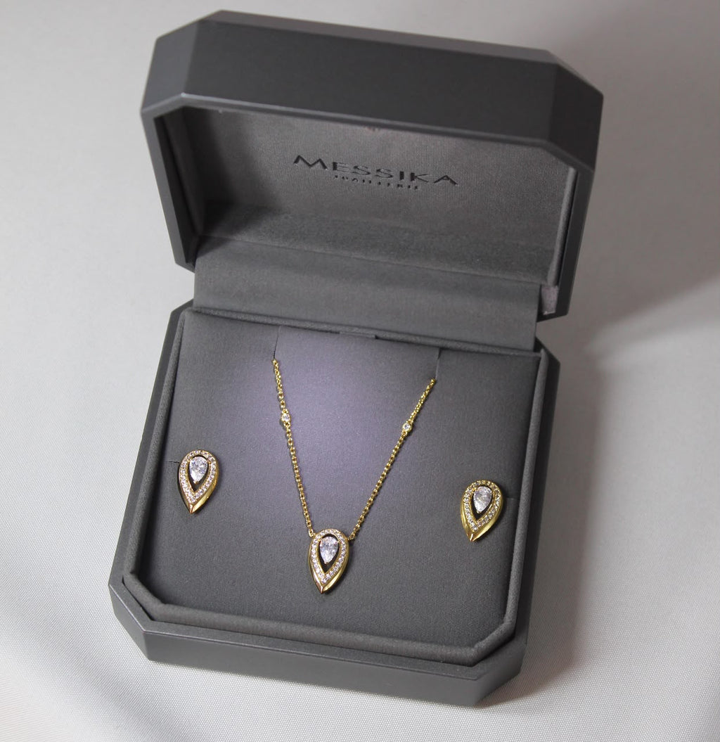 Messika Joy Pear Necklace & Earrings Set