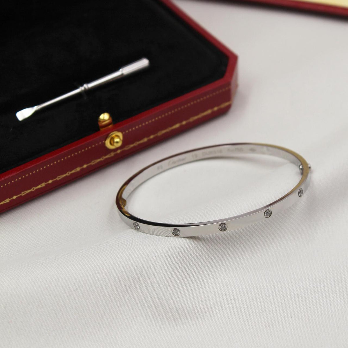 Cartier LOVE Small Model Bracelets with Diamonds in Yellow Gold, Rose Gold and White Gold