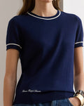 Lauren Ralph Lauren Short-Sleeve Trimmed Knit Top