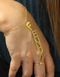Fendi Gold Hand Chain Bracelet