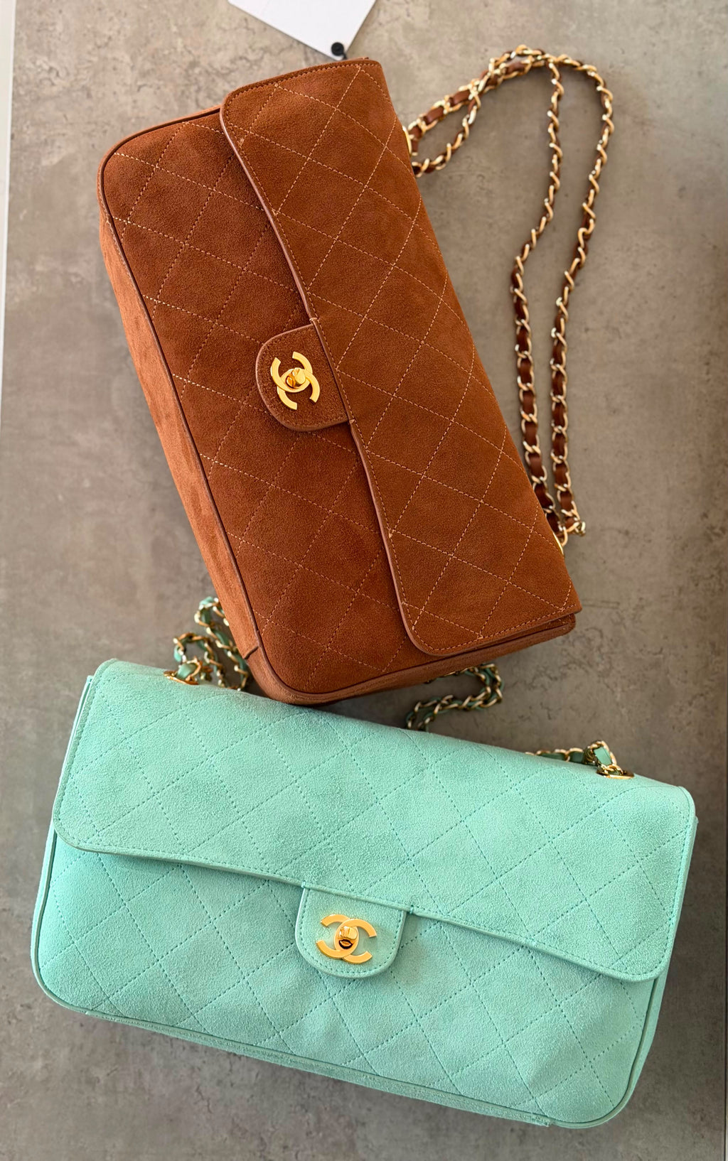Chanel Quilted Suede Classic Flap Bag with Gold-Tone Hardware 32 CM