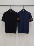Zegna Contrast Sleeve Stripe Polo Shirt
