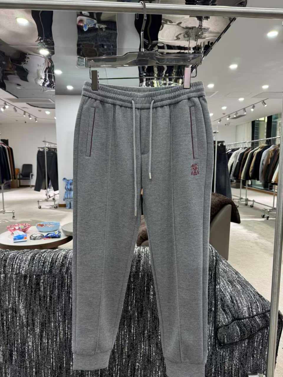 Brunello Cucinelli Contrast Piping Zip Hoodie and Joggers Set