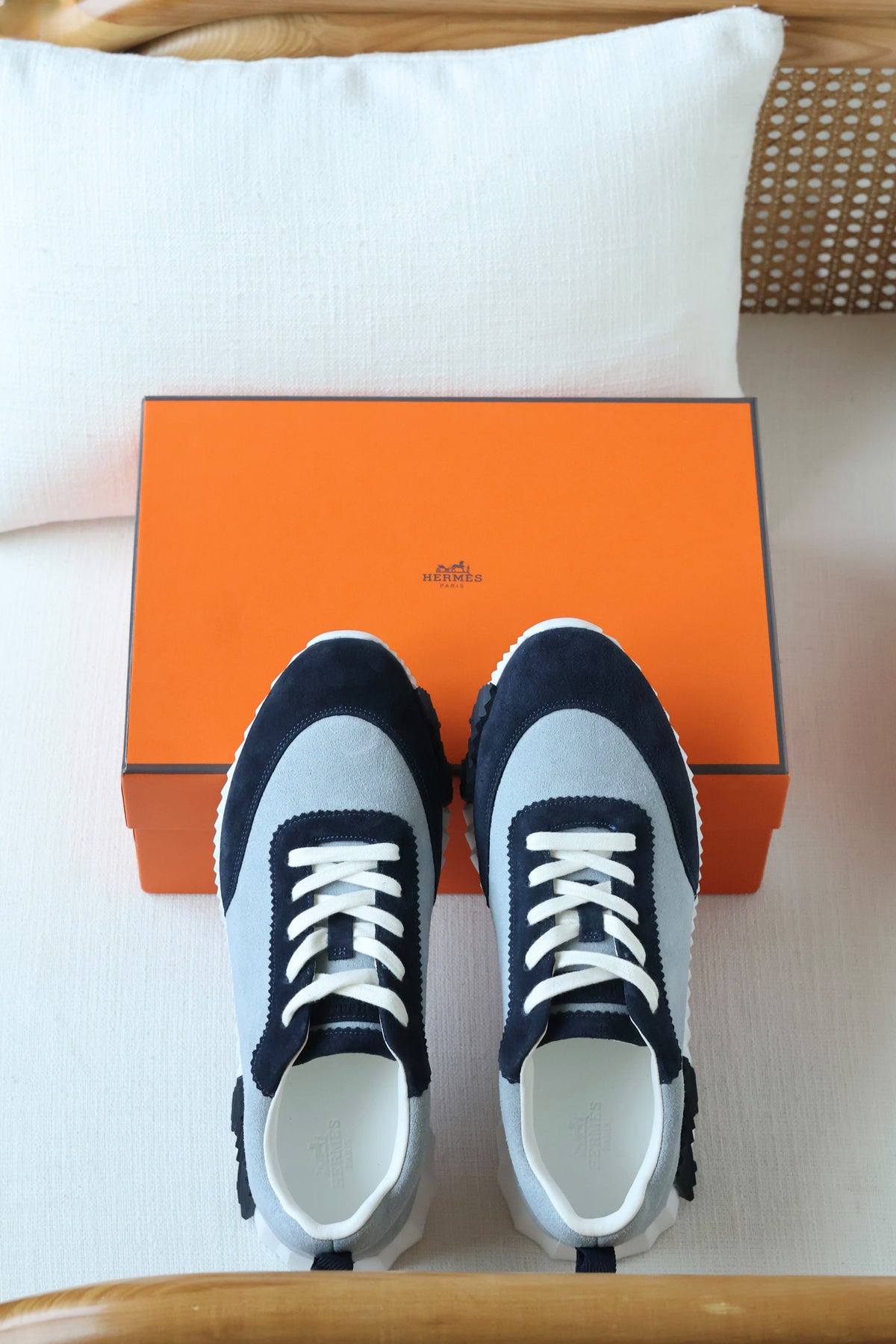 Hermès Bouncing Sneaker in Suede Leather and Technical Canvas