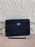 Prada double zip Wrist Clutch