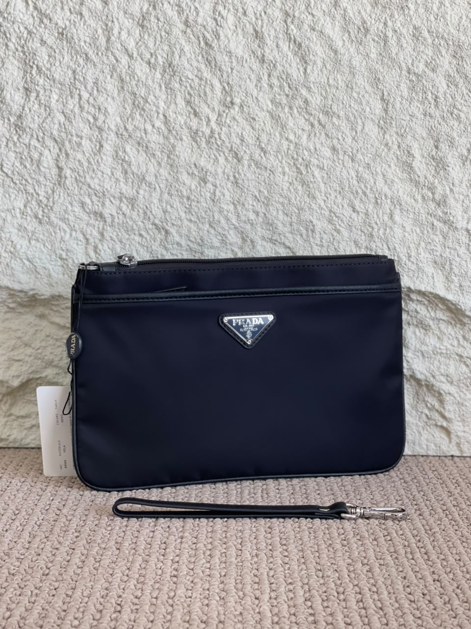 Prada double zip Wrist Clutch
