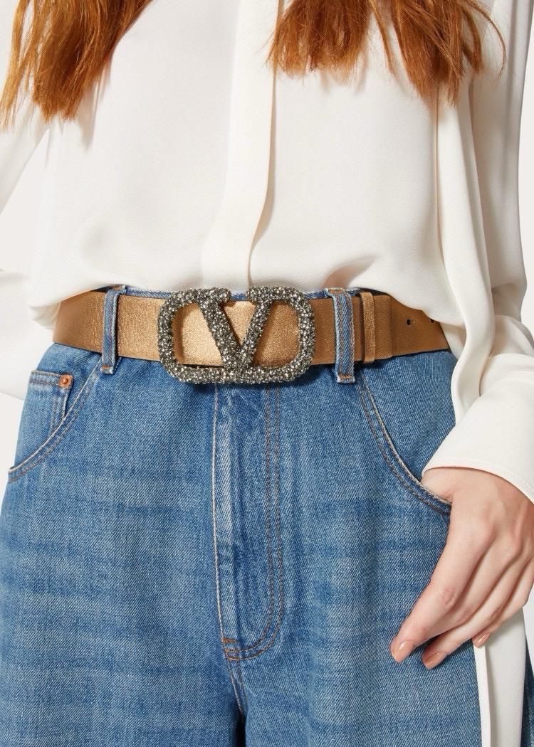 Valentino Garavani VLogo Signature Crystal Embellished Belt