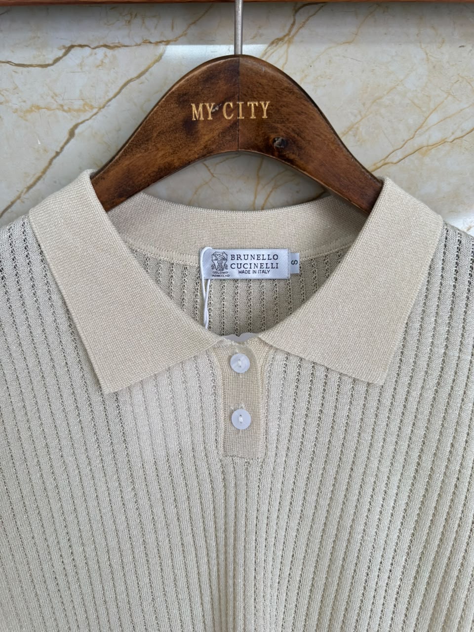 Brunello Cucinelli Ribbed-Knit Short-Sleeve Polo Shirt