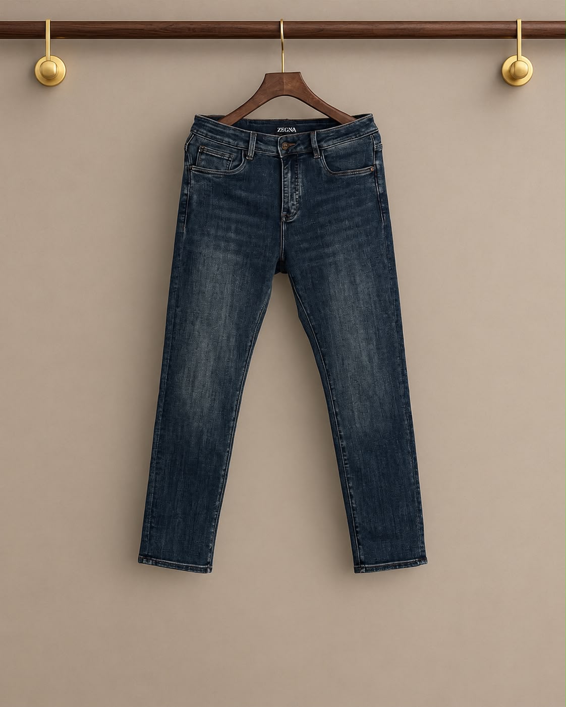 Zegna Dark Wash Five Pocket Jeans