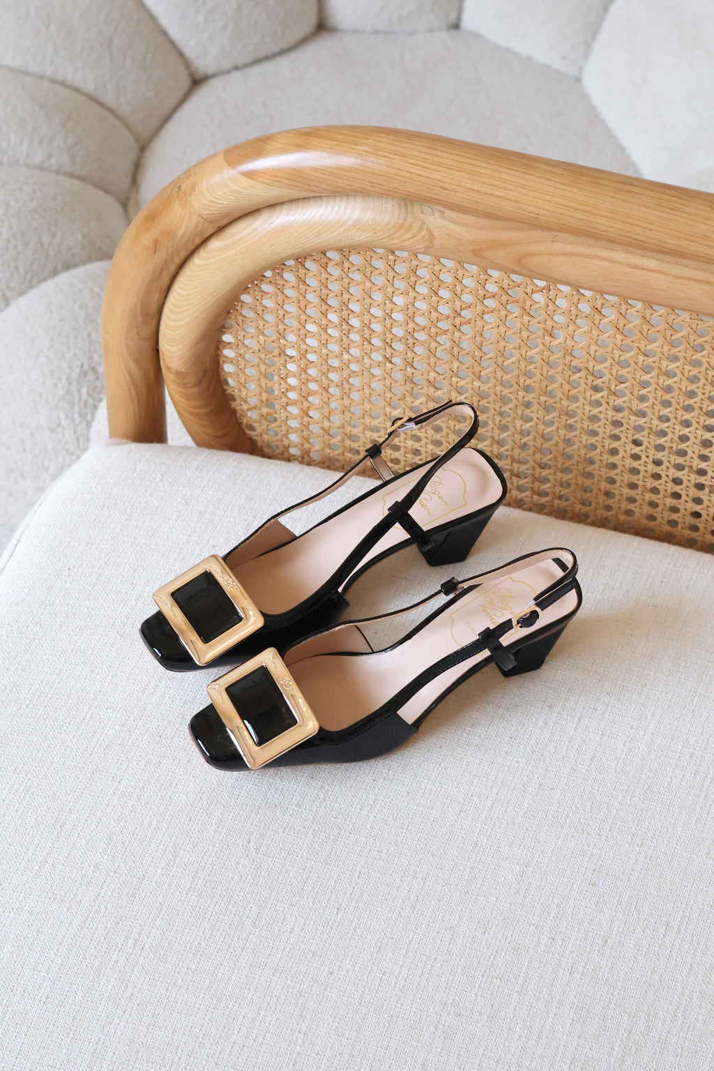 Roger Vivier Belle Vivier Buckle Leather Slingback Pumps