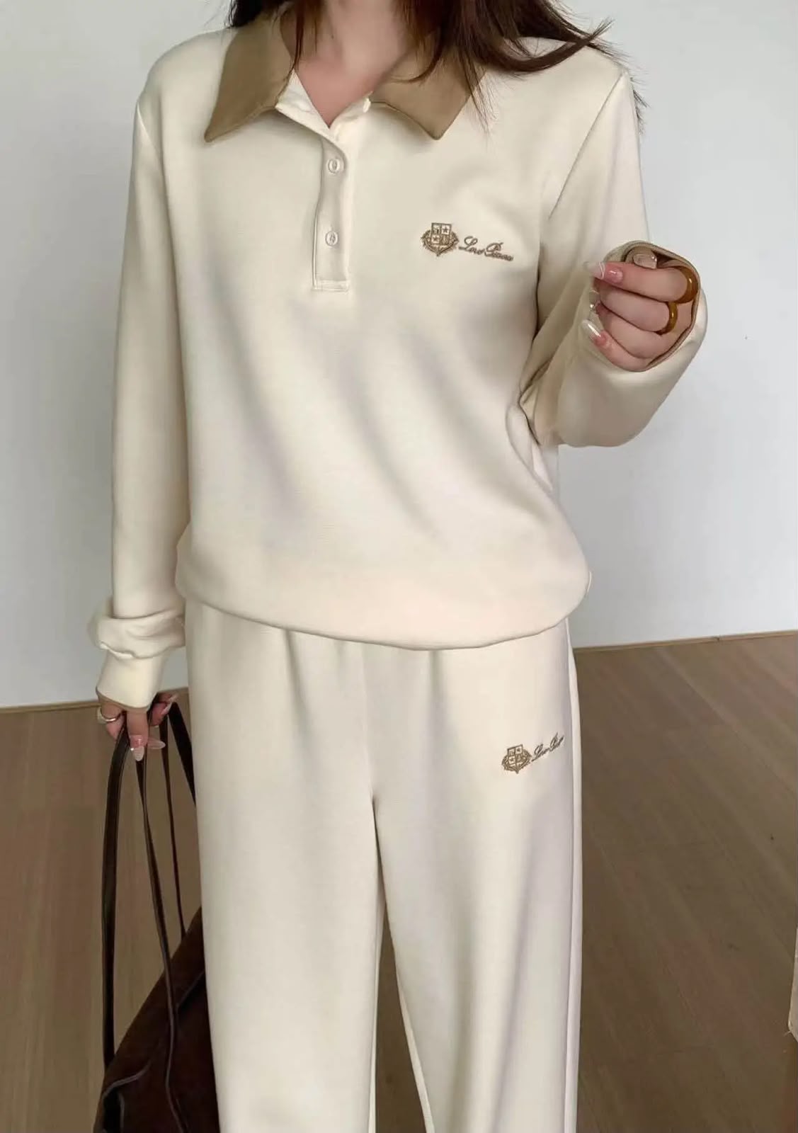 Loro Piana Long-Sleeve Polo and Pants Knit Lounge Set
