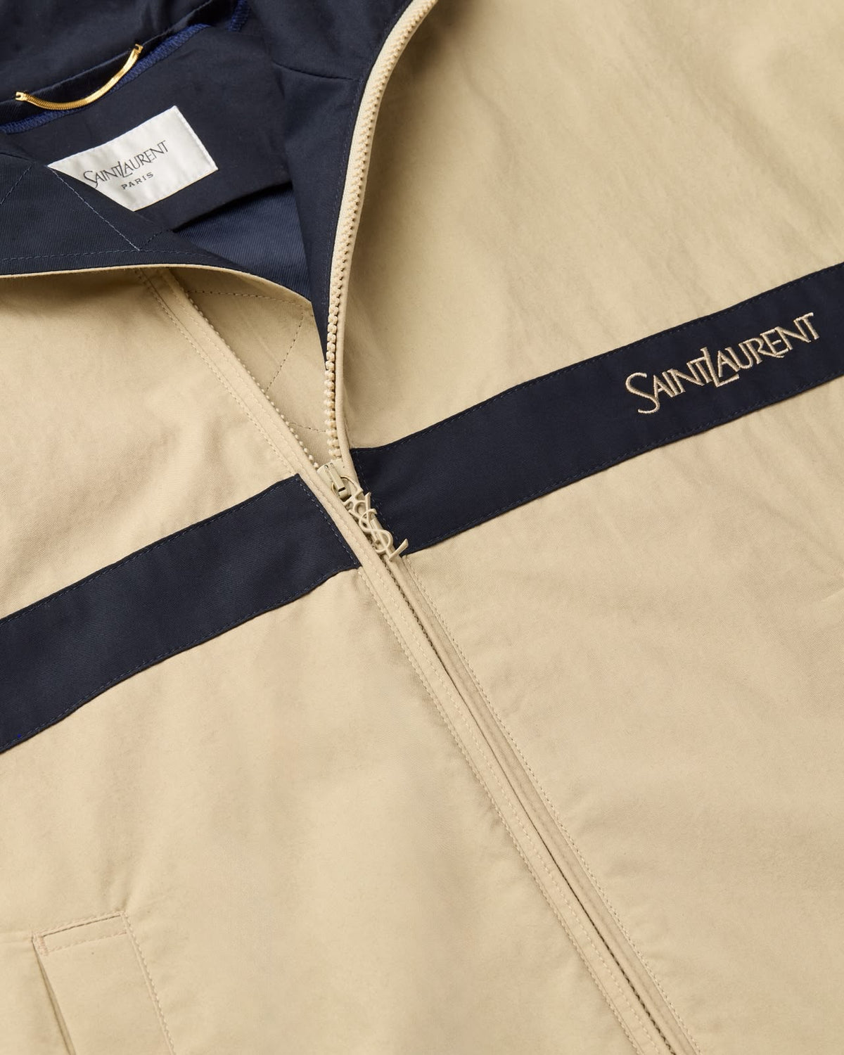 Saint Laurent — Contrast Stripe Zip-Up Track Jacket