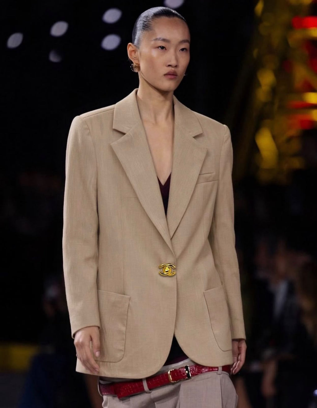 Chanel Single-Button Tailored Blazer