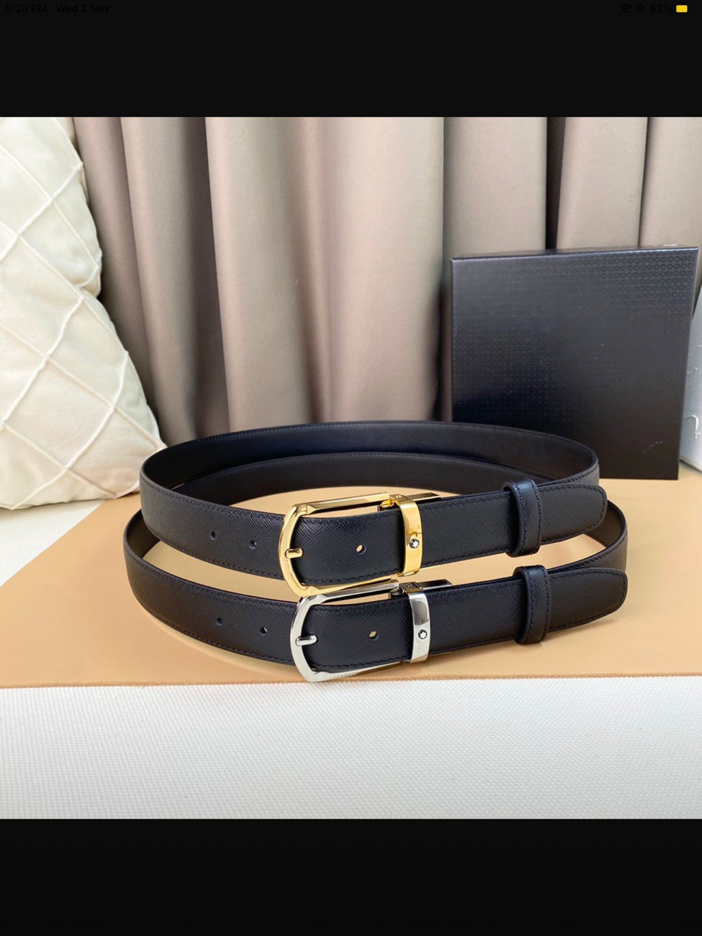 Montblanc Horseshoe Buckle Leather Belt