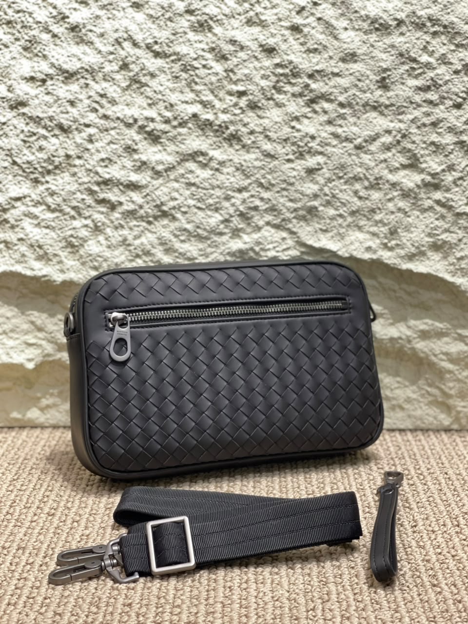 Bottega Woven Front Zip Crossbody