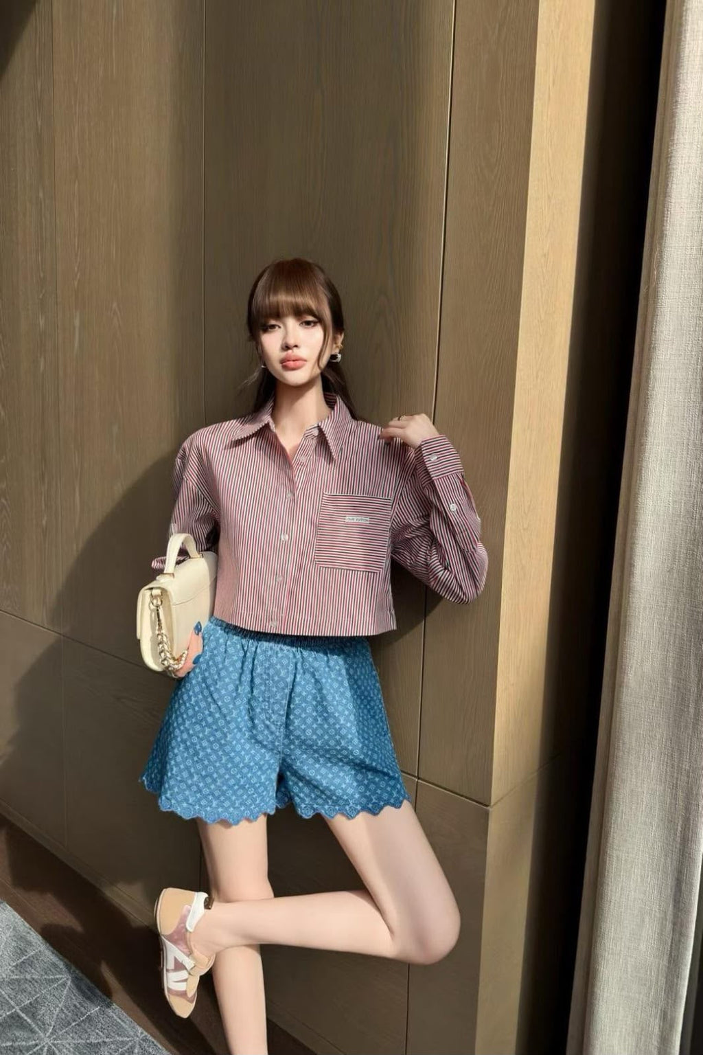 Louis Vuitton Cropped Long-Sleeve Shirt