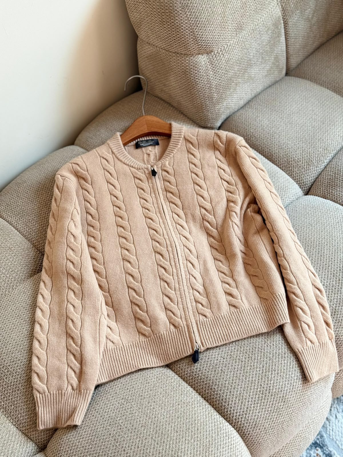 Loro Piana Cable-Knit Zip-Up Cashmere Cardigan Collection