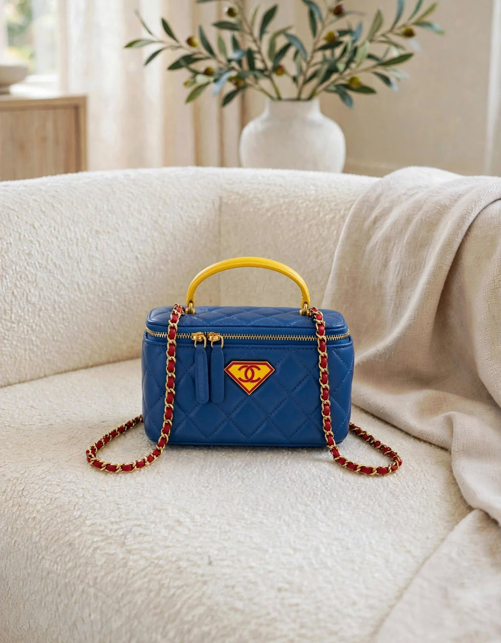 CHANEL Color Block Quilted Vanity Bag