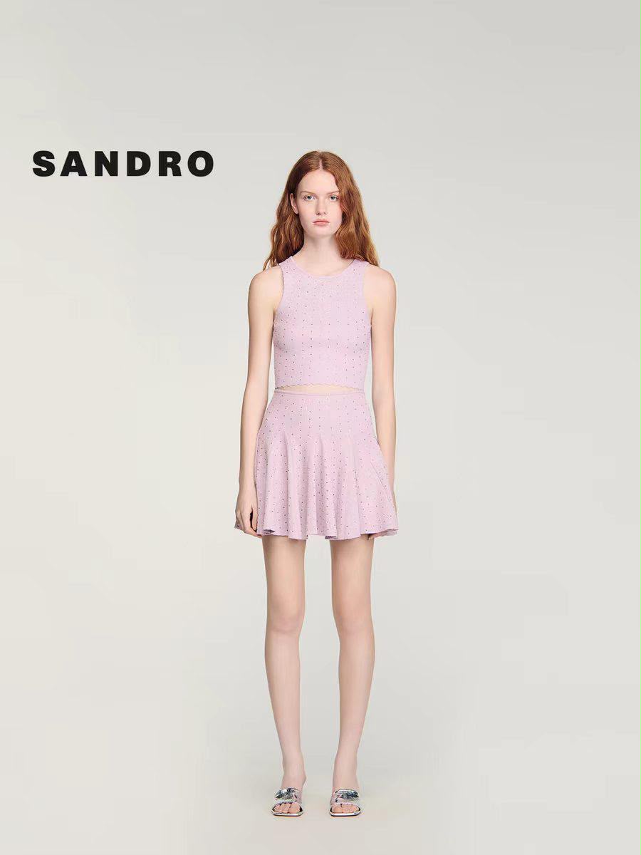 Sandro Knit Crop Top and Skirt Set