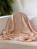 Gucci Large GG Fringed Square Scarf
