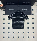 Chanel Short-Sleeved Patterned Knit Sweater