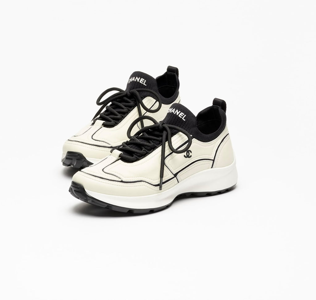 Chanel Knit and Calfskin Sneakers