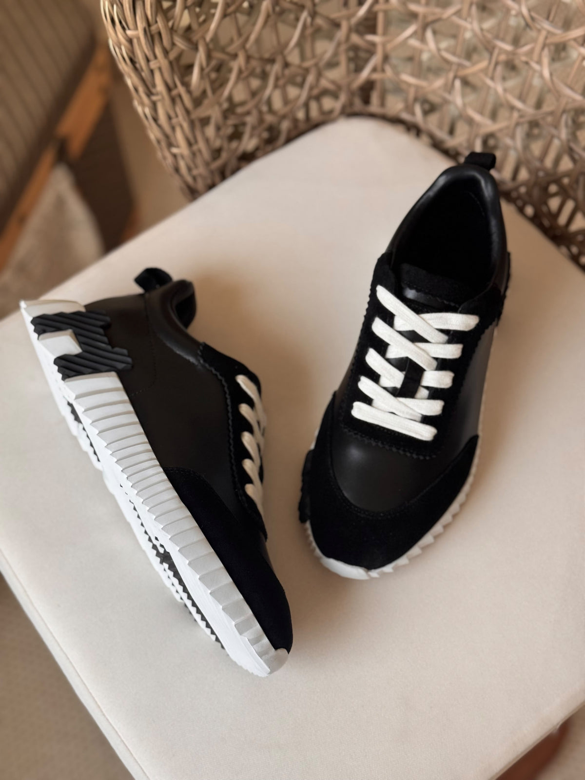 Hermès Bouncing Sneaker in Mesh and Suede Leather
