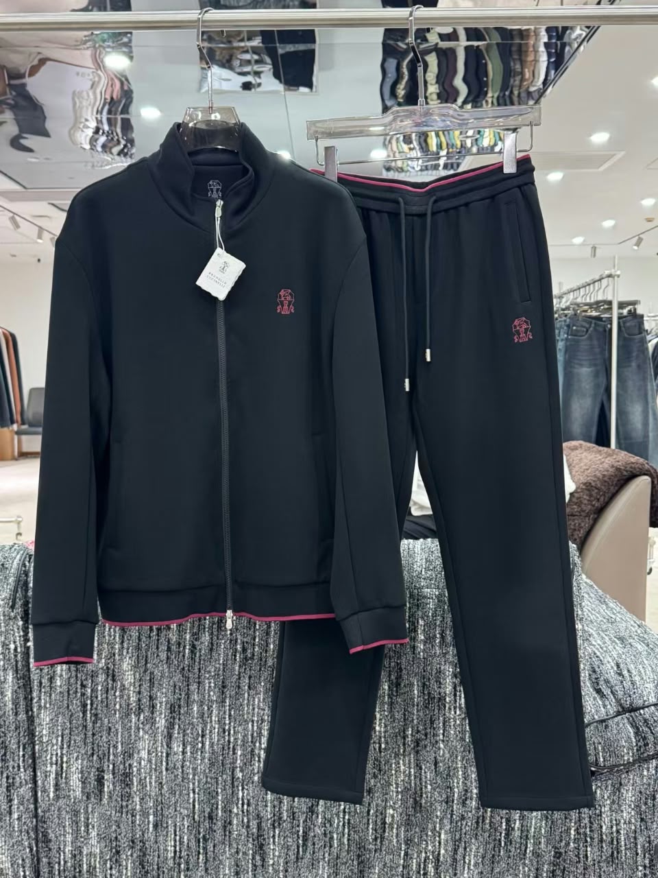 Brunello Cucinelli Dark Burgundy Trim Tracksuit
