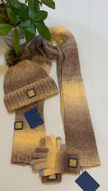 Louis Vuitton Gradient Pom Pom Scarf Beanie & Gloves Set