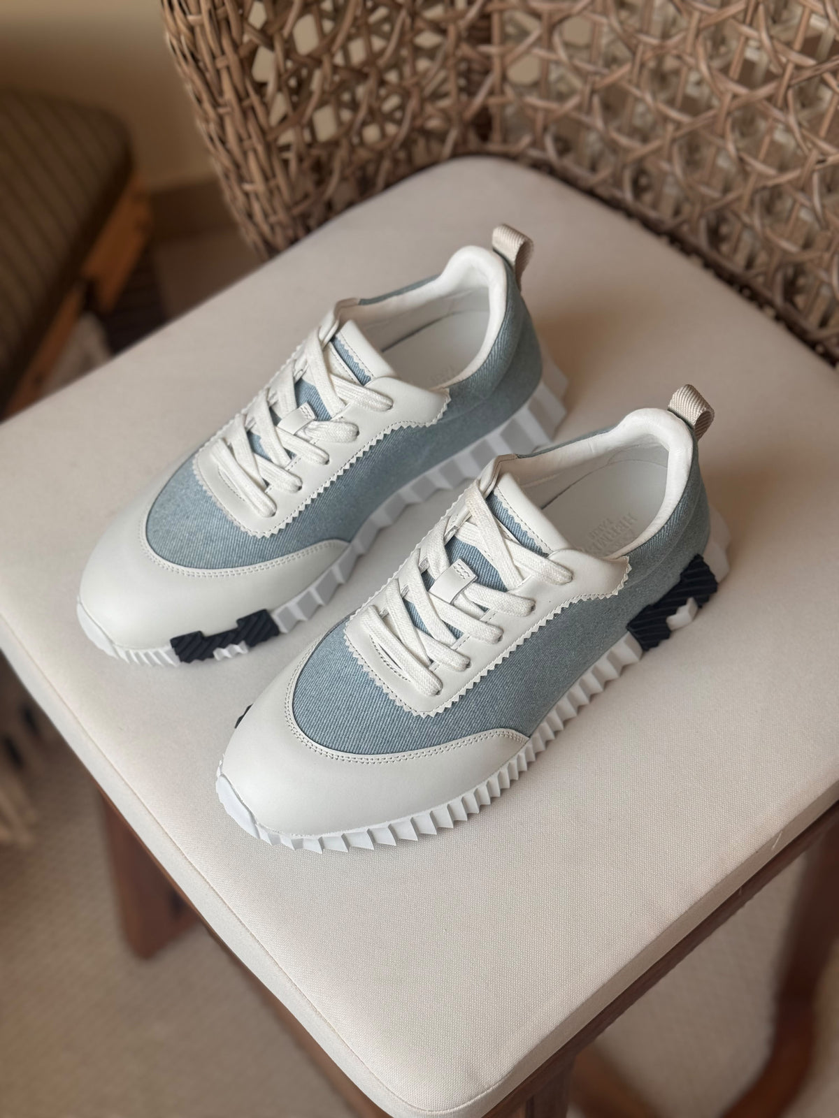 Hermès Bouncing Sneaker in Mesh and Suede Leather