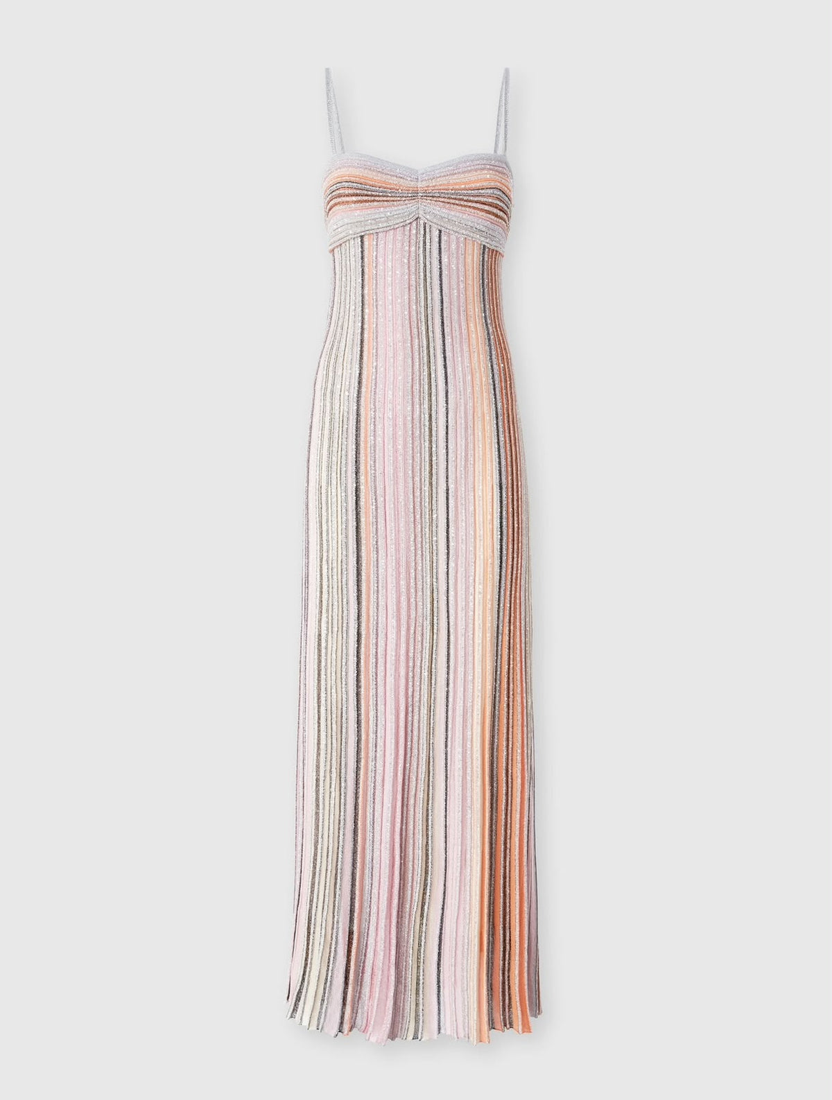 Missoni Metallic Striped Knit Maxi Slip Dress