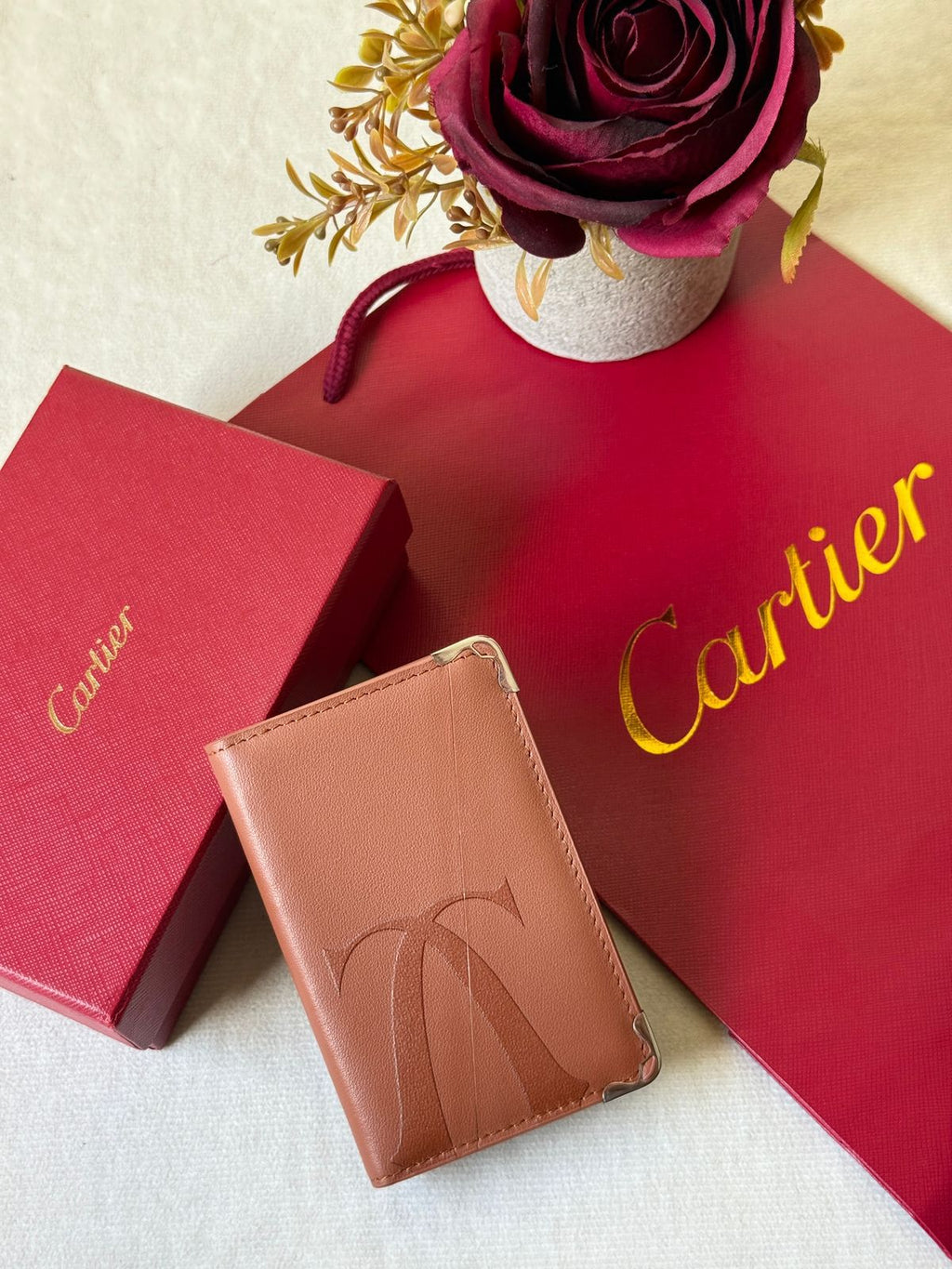Cartier Must de Cartier Card Holder – Leather Logo Card Case