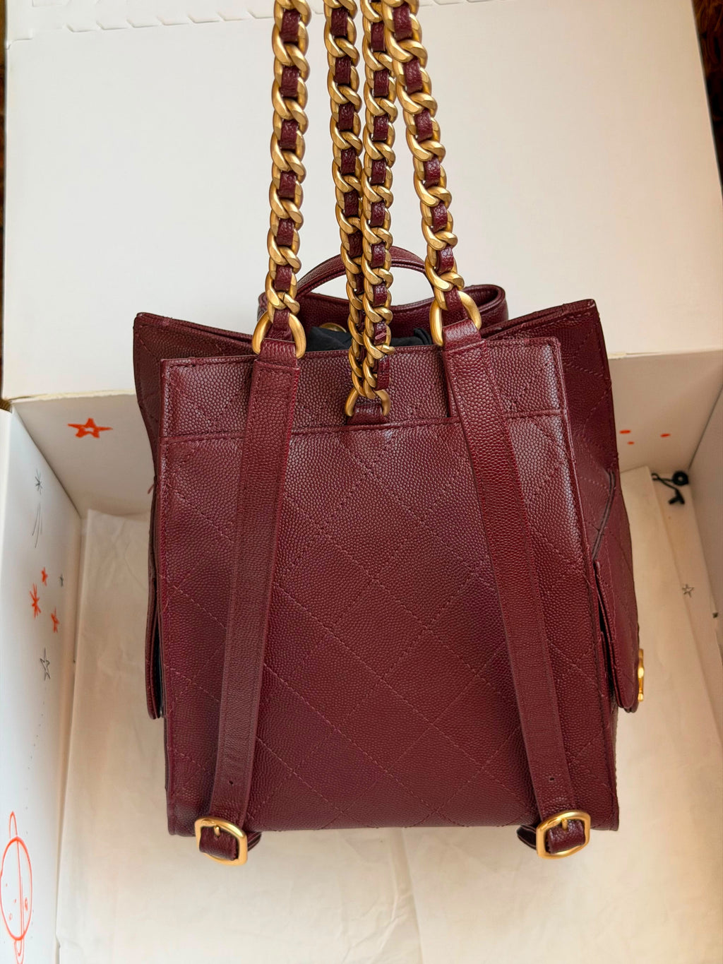 Chanel Quilted Leather Drawstring Bucket Bag